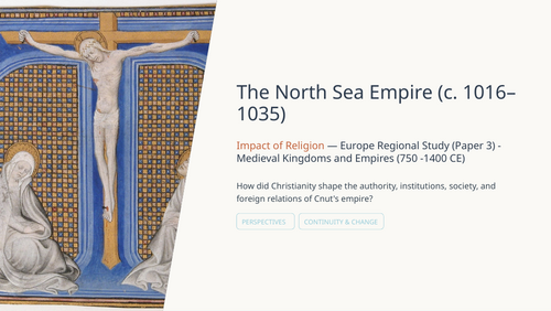 IB History Paper 3 Europe - North Sea Empire - Impact of Religion