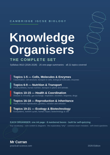 Cambridge IGCSE Biology Knowledge Organisers (0610)