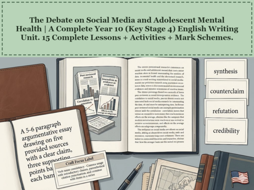 The Debate on Social Media and Adolescent Mental Health | Year 10 English Unit | 15 Complete Lessons