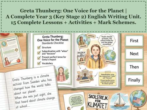 Greta Thunberg: One Voice for the Planet | Year 3 English Unit | 15 Complete Lessons + Resources
