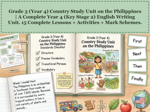 Country Study Unit on the Philippines | Year 4 English Unit | 15 Complete Lessons