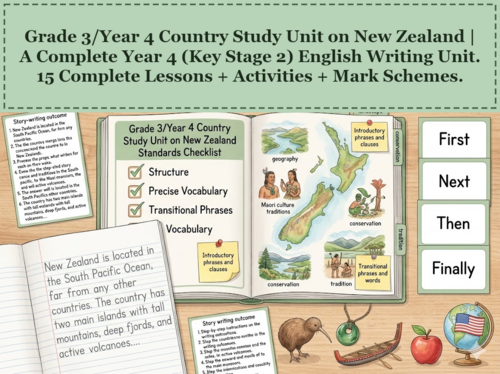 Country Study Unit on New Zealand | Year 4 English Unit | 15 Complete Lessons