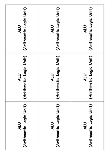 CPU and storage flash cards J277 OCR GCSE Computer Science