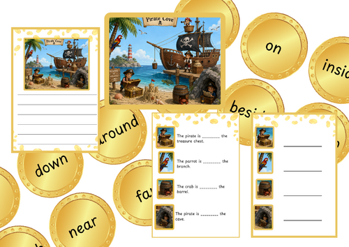 Pirate prepositions- Maths- Writing - continuous provision