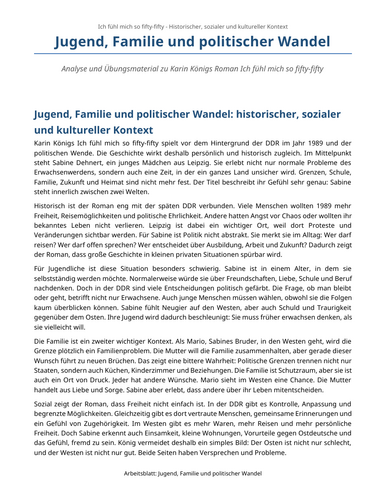 Ich fühl mich so fifty-fifty – Karin König – Youth, Family and Political Change