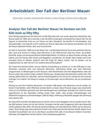 Ich fühl mich so fifty-fifty – Karin König – The Fall of the Berlin Wall