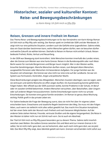 Ich fühl mich so fifty-fifty – Karin König – Travel and Movement Restrictions