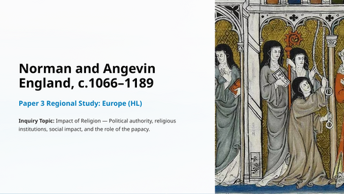 IB History Paper 3 Europe - Norman and Angevin England - Impact of Religion