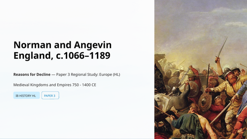 IB History Paper 3 Europe - Norman & Angevin England - Reasons for Decline
