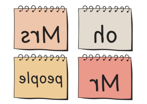 Phase 5 Tricky Words Mirrored
