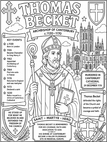 Thomas Becket coloring poster