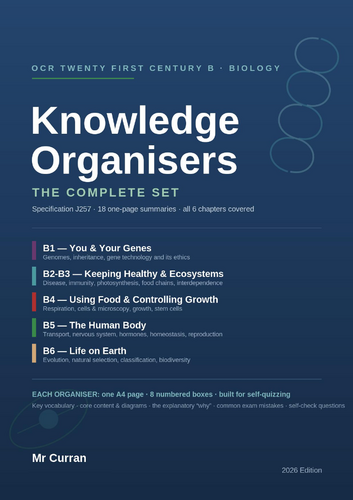 OCR 21st Century B Biology — Knowledge Organisers