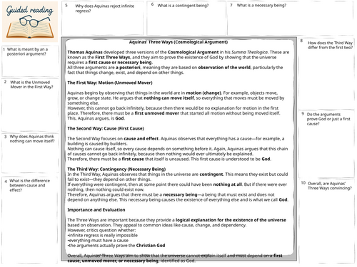 A-Level Religious Studies existence of God Aquinas three ways