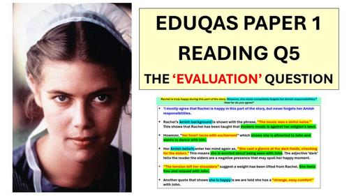 Q5 EDUQAS PAPER 1 READING – EVALUATION (GCSE English Language)
