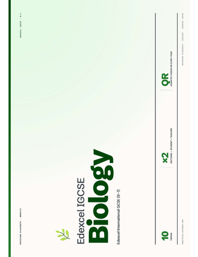 IGCSE Biology Edexcel 9-1 Revision Placemat Booklet | Active Recall + Model Answers
