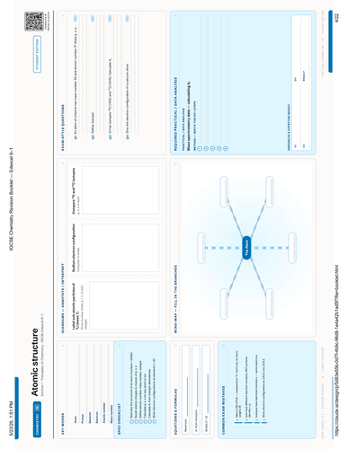 IGCSE Chemistry Edexcel 9-1 Revision Placemat Booklet | Active Recall + Model Answers