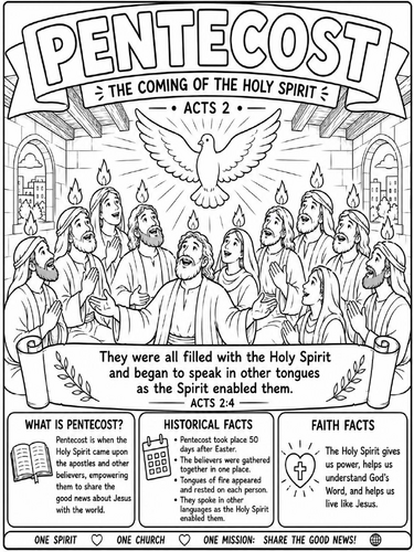 Pentecost coloring poster