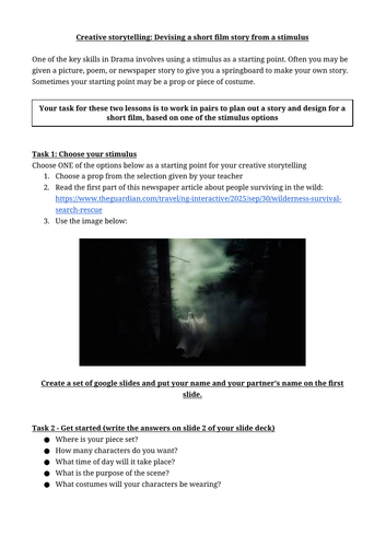 Creative Storytelling classroom drama project