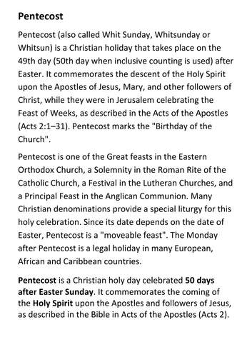 Pentecost Handout