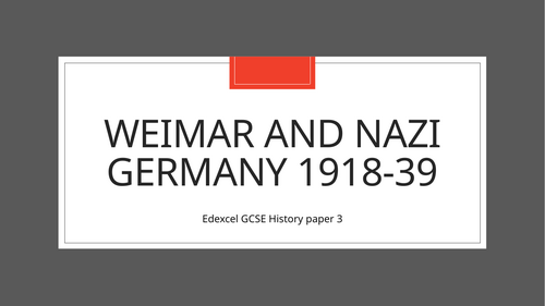 Edexcel GCSE history paper 3 Germany L1