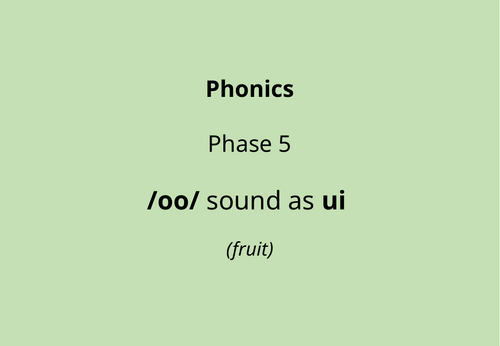 Alternative /oo/ sounds Phase 5 KS1