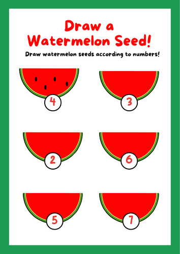 Draw the Watermelon Seeds: Numbers 1–20