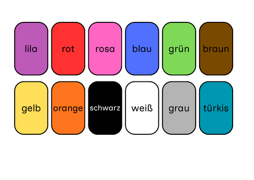 German colour flashcards