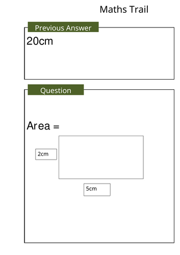 Area and perimeter trail loop cards KS3