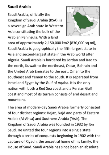 Saudi Arabia Handout