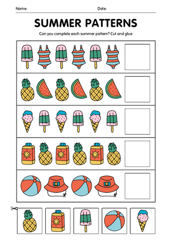 Summer Patterns Cut and Stick