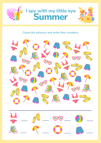 Summer Counting Worksheet