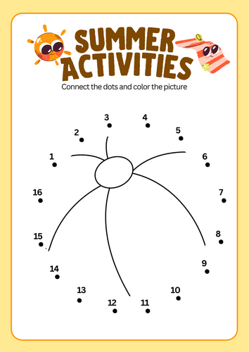 Dot to Dot Summer worksheet