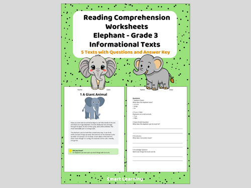 3rd Grade Reading Comprehension Elephant – Informational Texts Animals