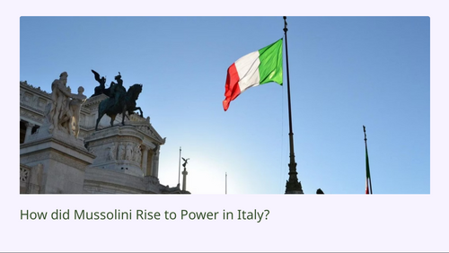 Rise of Mussolini in Italy Slideshow Presentation