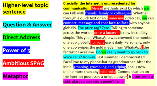 Grade 9 Language Features - EDUQAS Paper 2 Writing (GCSE English Language)