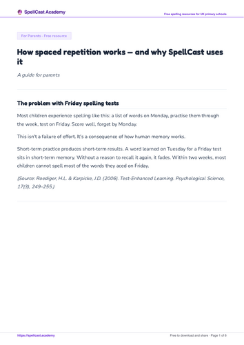 How spaced repetition works — and why SpellCast uses it