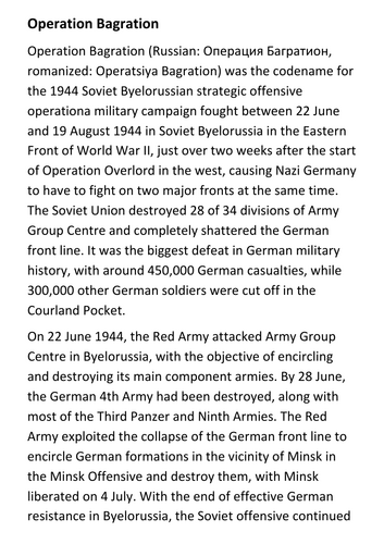 Operation Bagration Handout