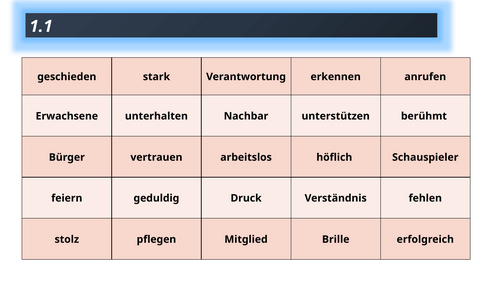 AQA GCSE GERMAN 2026 vocabulary grids - all 9 topics