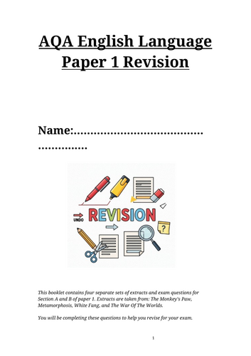 AQA English Language Paper 1 Revision Booklet