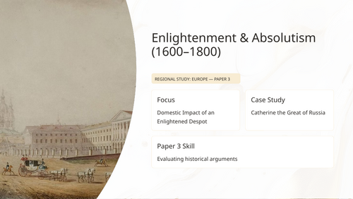 IB History Paper 3 Europe: Catherine the Great Domestic Impact