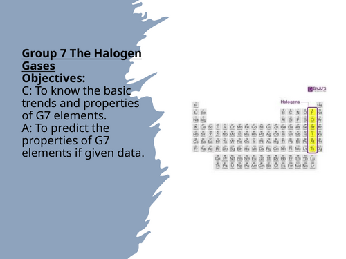 Group 7. The Halogens