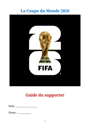 World Cup 2026 workbook - French