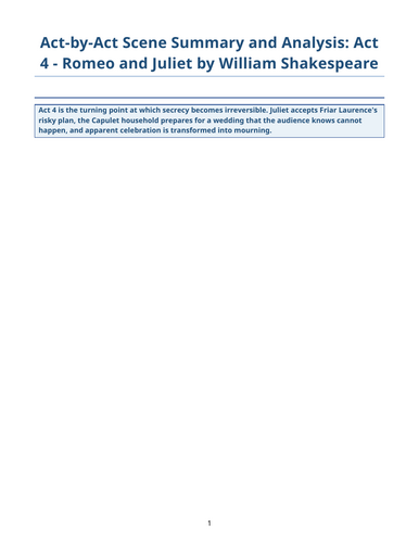 Romeo and Juliet – William Shakespeare – Act 4