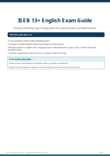 ISEB 13+ English exam guide