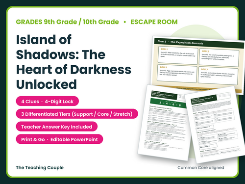 GCSE Lord of the Flies Escape Room | Civilisation vs Savagery | Y10 | KS4 / GCSE