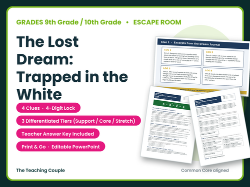 Of Mice and Men Escape Room | American Dream Theme | Year 10 | GCSE | KS4 / GCSE