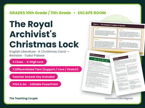 GCSE A Christmas Carol Escape Room | Revision | KS4 / GCSE