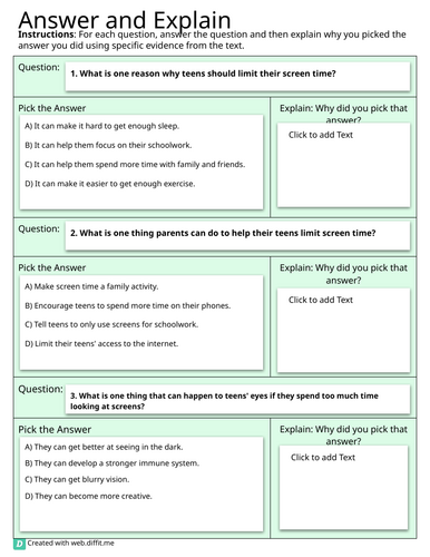 Screen Time PSHE Full Lesson