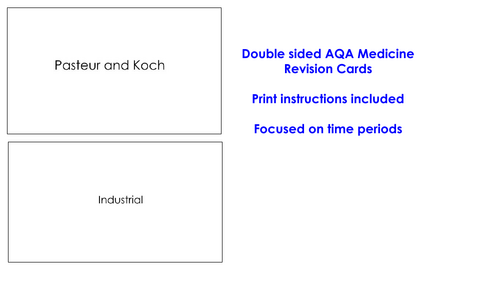 GCSE AQA Medicine: Revision Cards (Health and the People) / TIME PERIODS
