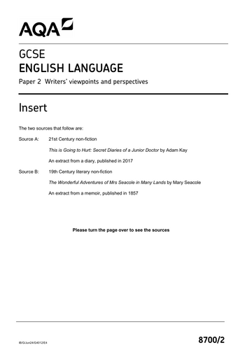 AQA English Language Paper 2 June 2024 - Doctors